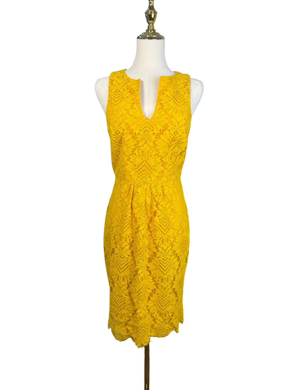 Trina Turk Yellow Floral Lace Sleeveless Sheath Dress Size 0 NWT!